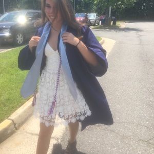 Hollister white strappy back lace dress